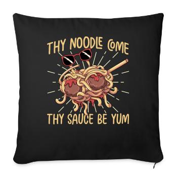 Dabbing Flying Spaghetti Monsters Pastafarian - Sofa pillowcase 17,3'' x 17,3'' (45 x 45 cm) - black - Front