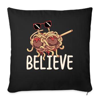Dabbing Flying Spaghetti Monsters Pastafarian - Sofa pillowcase 17,3'' x 17,3'' (45 x 45 cm) - black - Front