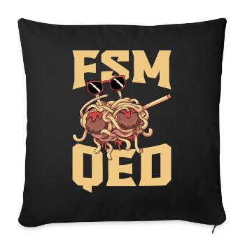 Dabbing Flying Spaghetti Monsters Pastafarian - Sofa pillowcase 17,3'' x 17,3'' (45 x 45 cm) - black - Front