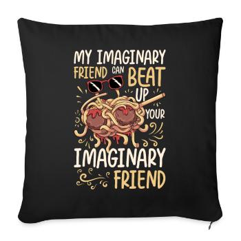 Dabbing Flying Spaghetti Monsters Pastafarian - Sofa pillowcase 17,3'' x 17,3'' (45 x 45 cm) - black - Front