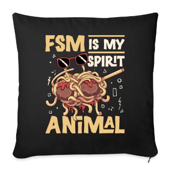 Dab Flying Spaghetti Monster - Housse de coussin décorative 45 x 45 cm - noir - Devant