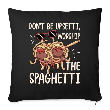 Dabbing Flying Spaghetti Monsters Pastafarian - Sofa pillowcase 17,3'' x 17,3'' (45 x 45 cm) - black - Front