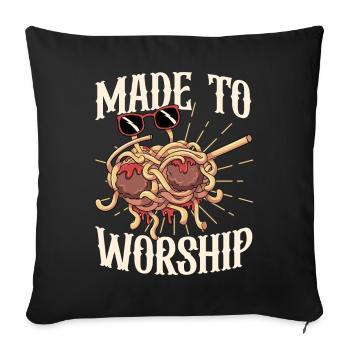 Dabbing Flying Spaghetti Monsters Pastafarian - Sofa pillowcase 17,3'' x 17,3'' (45 x 45 cm) - black - Front
