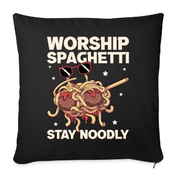 Dabbing Flying Spaghetti Monsters Pastafarian - Sofa pillowcase 17,3'' x 17,3'' (45 x 45 cm) - black - Front