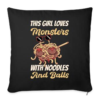 Dabbing Flying Spaghetti Monsters Pastafarian - Sofa pillowcase 17,3'' x 17,3'' (45 x 45 cm) - black - Front