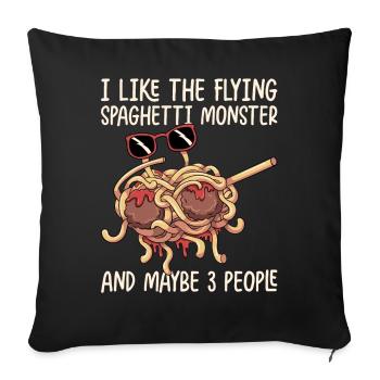 Dabbing Flying Spaghetti Monsters Pastafarian - Sofa pillowcase 17,3'' x 17,3'' (45 x 45 cm) - black - Front