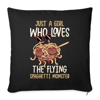 Dabbing Flying Spaghetti Monsters Pastafarian - Sofa pillowcase 17,3'' x 17,3'' (45 x 45 cm) - black - Front
