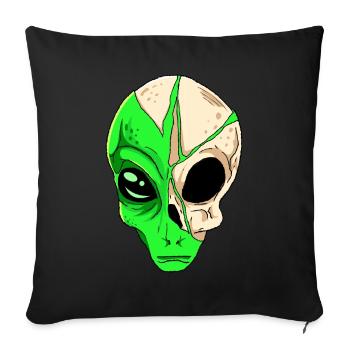 Cryptidcore Aesthetic Skull Alien Cryptid - Sofakissenbezug 45 x 45 cm - Schwarz - Vorne