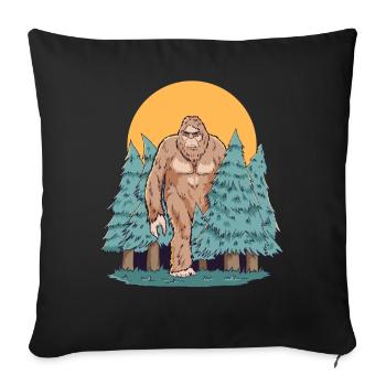 Cryptidcore Aesthetic Sasquatch Bigfoot - Sofakissenbezug 45 x 45 cm - Schwarz - Vorne