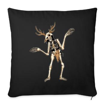 Cryptidcore Aesthetic Wendigo Skeleton - Sofa pillowcase 17,3'' x 17,3'' (45 x 45 cm) - black - Front