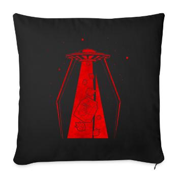 Cryptidcore Esthétique Lait de fraise UFO - Housse de coussin décorative 45 x 45 cm - noir - Devant