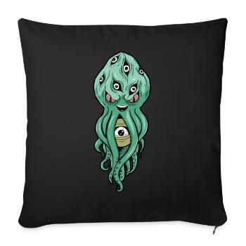 Cryptidcore Aesthetic Octopus Weirdcore Eyeballs - Sofa pillowcase 17,3'' x 17,3'' (45 x 45 cm) - black - Front