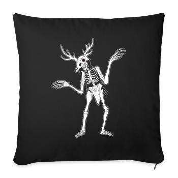 Cryptidcore Aesthetic Skeleton Wendigo - Sofa pillowcase 17,3'' x 17,3'' (45 x 45 cm) - black - Front