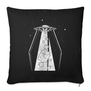 Cryptidcore Esthétique Lait de fraise UFO - Housse de coussin décorative 45 x 45 cm - noir - Devant