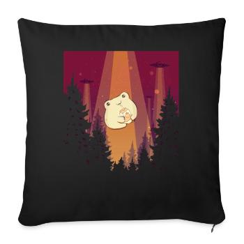 Cryptidcore Aesthetic Kawaii Frog UFO - Sofa pillowcase 17,3'' x 17,3'' (45 x 45 cm) - black - Front