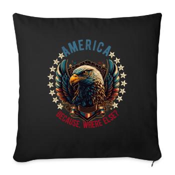 American Patriotic USA Design - Housse de coussin décorative 45 x 45 cm - noir - Devant