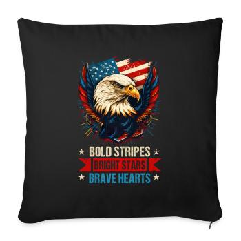 American Patriotic USA Design - Sofa pillowcase 17,3'' x 17,3'' (45 x 45 cm) - black - Front
