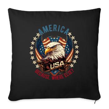 American Patriotic USA Design - Sofa pillowcase 17,3'' x 17,3'' (45 x 45 cm) - black - Front