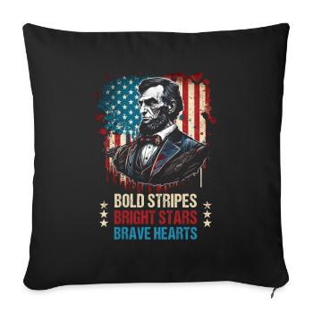 American Patriotic USA Design - Sofa pillowcase 17,3'' x 17,3'' (45 x 45 cm) - black - Front