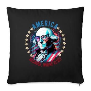 American Patriotic USA Design - Sofa pillowcase 17,3'' x 17,3'' (45 x 45 cm) - black - Front