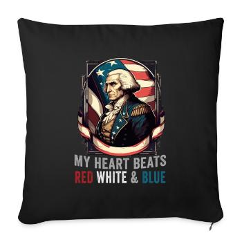 American Patriotic USA Design - Housse de coussin décorative 45 x 45 cm - noir - Devant