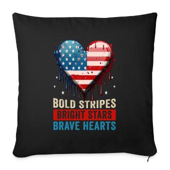 American Patriotic USA Design - Housse de coussin décorative 45 x 45 cm - noir - Devant