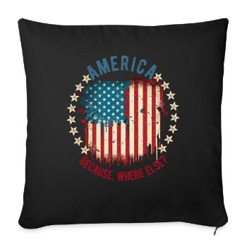American Patriotic USA Design - Housse de coussin décorative 45 x 45 cm - noir - Devant