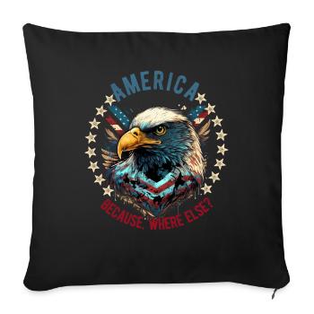 American Patriotic USA Design - Sofa pillowcase 17,3'' x 17,3'' (45 x 45 cm) - black - Front