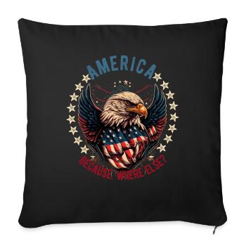 American Patriotic USA Design - Sofa pillowcase 17,3'' x 17,3'' (45 x 45 cm) - black - Front