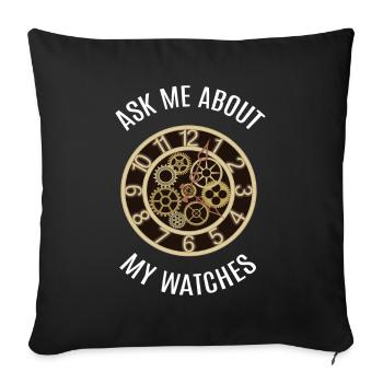 Posez-moi des questions sur ma montre - Housse de coussin décorative 45 x 45 cm - noir - Devant