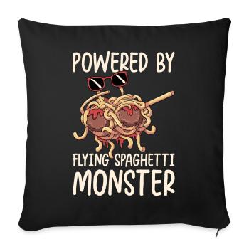 Dabbing Flying Spaghetti Monsters Pastafarian - Sofa pillowcase 17,3'' x 17,3'' (45 x 45 cm) - black - Front