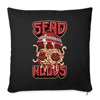 Flying Spaghetti Monster Pastafarian Pastafari - Sofa pillowcase 17,3'' x 17,3'' (45 x 45 cm) - black - Front