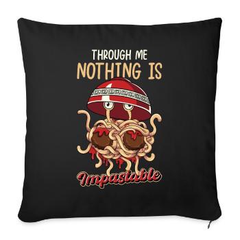 Flying Spaghetti Monster Pastafarian Pastafari - Sofa pillowcase 17,3'' x 17,3'' (45 x 45 cm) - black - Front
