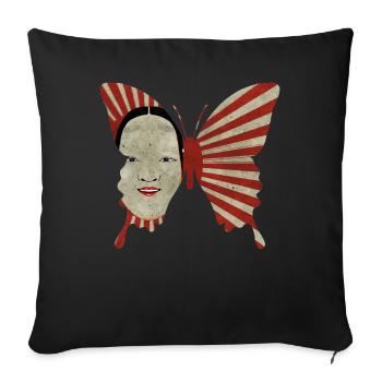 Angura Kei Papillon Esthétique Japonais Foncé - Housse de coussin décorative 45 x 45 cm - noir - Devant