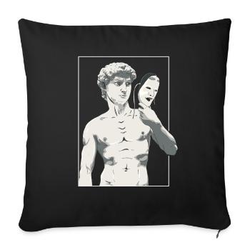 Angura Kei Dark Japanese Aesthetic David Statue - Sofa pillowcase 17,3'' x 17,3'' (45 x 45 cm) - black - Front