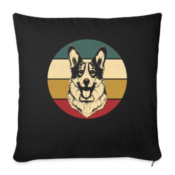 Corgi gallois - Housse de coussin décorative 45 x 45 cm - noir - Devant