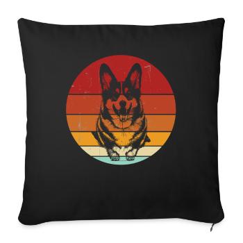 Corgi gallois - Housse de coussin décorative 45 x 45 cm - noir - Devant