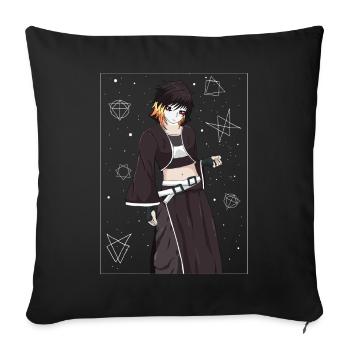 Angura Kei Sombre Japonais Esthétique Gothique - Housse de coussin décorative 45 x 45 cm - noir - Devant