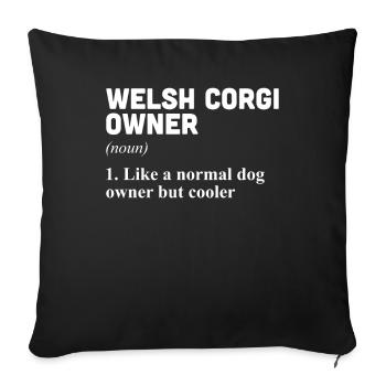 Corgi gallois - Housse de coussin décorative 45 x 45 cm - noir - Devant