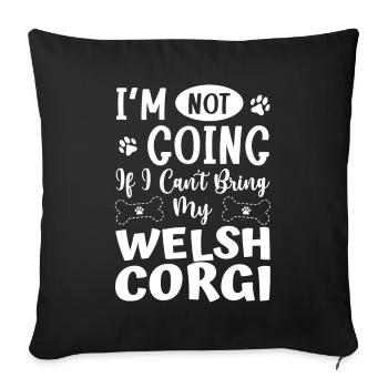 Corgi gallois - Housse de coussin décorative 45 x 45 cm - noir - Devant