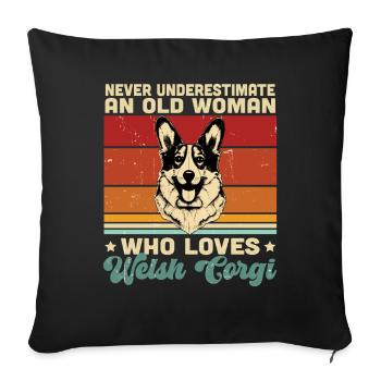 Corgi gallois - Housse de coussin décorative 45 x 45 cm - noir - Devant