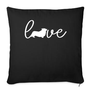 Corgi gallois - Housse de coussin décorative 45 x 45 cm - noir - Devant
