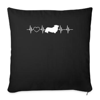 Corgi gallois - Housse de coussin décorative 45 x 45 cm - noir - Devant