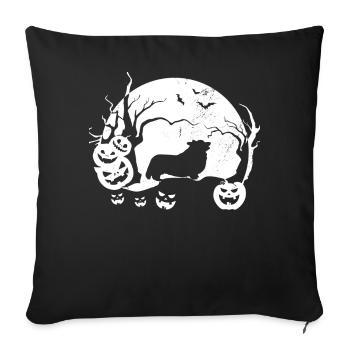 Corgi gallois - Housse de coussin décorative 45 x 45 cm - noir - Devant