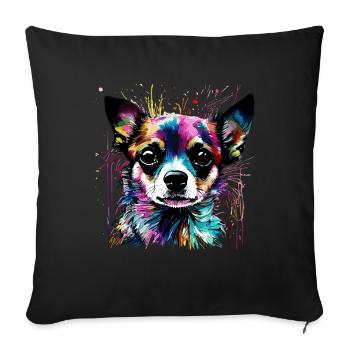 Chihuahua for dog lovers Mistress Master - Sofa pillowcase 17,3'' x 17,3'' (45 x 45 cm) - black - Front