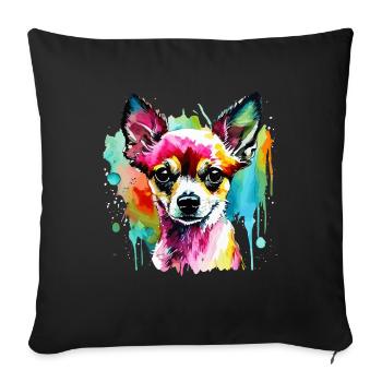 Chihuahua for dog lovers Mistress Master - Sofa pillowcase 17,3'' x 17,3'' (45 x 45 cm) - black - Front