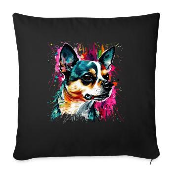 Chihuahua for dog lovers Mistress Master - Sofa pillowcase 17,3'' x 17,3'' (45 x 45 cm) - black - Front