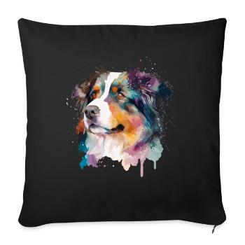 Australian Shepherd Dogs Mistress Master - Sofa pillowcase 17,3'' x 17,3'' (45 x 45 cm) - black - Front