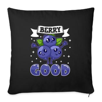 Berry good - Blueberry - Sofa pillowcase 17,3'' x 17,3'' (45 x 45 cm) - black - Front