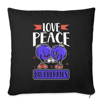 Love Peace Blueberries - Blueberry - Sofa pillowcase 17,3'' x 17,3'' (45 x 45 cm) - black - Front